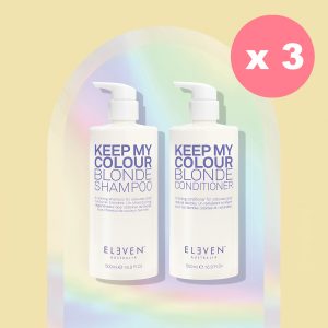 3 X ELEVEN KEEP MY COLOUR BLONDE SHAMPOO & CONDITIONER 500ml 6-7/22 DEAL