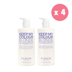 4 X ELEVEN KEEP MY COLOUR BLONDE SHAMPOO & CONDITIONER 500ml 1-2/24 DEAL