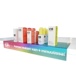 K18 Rainbow hyllydisplay + tuotteet  8-9/25 DEAL