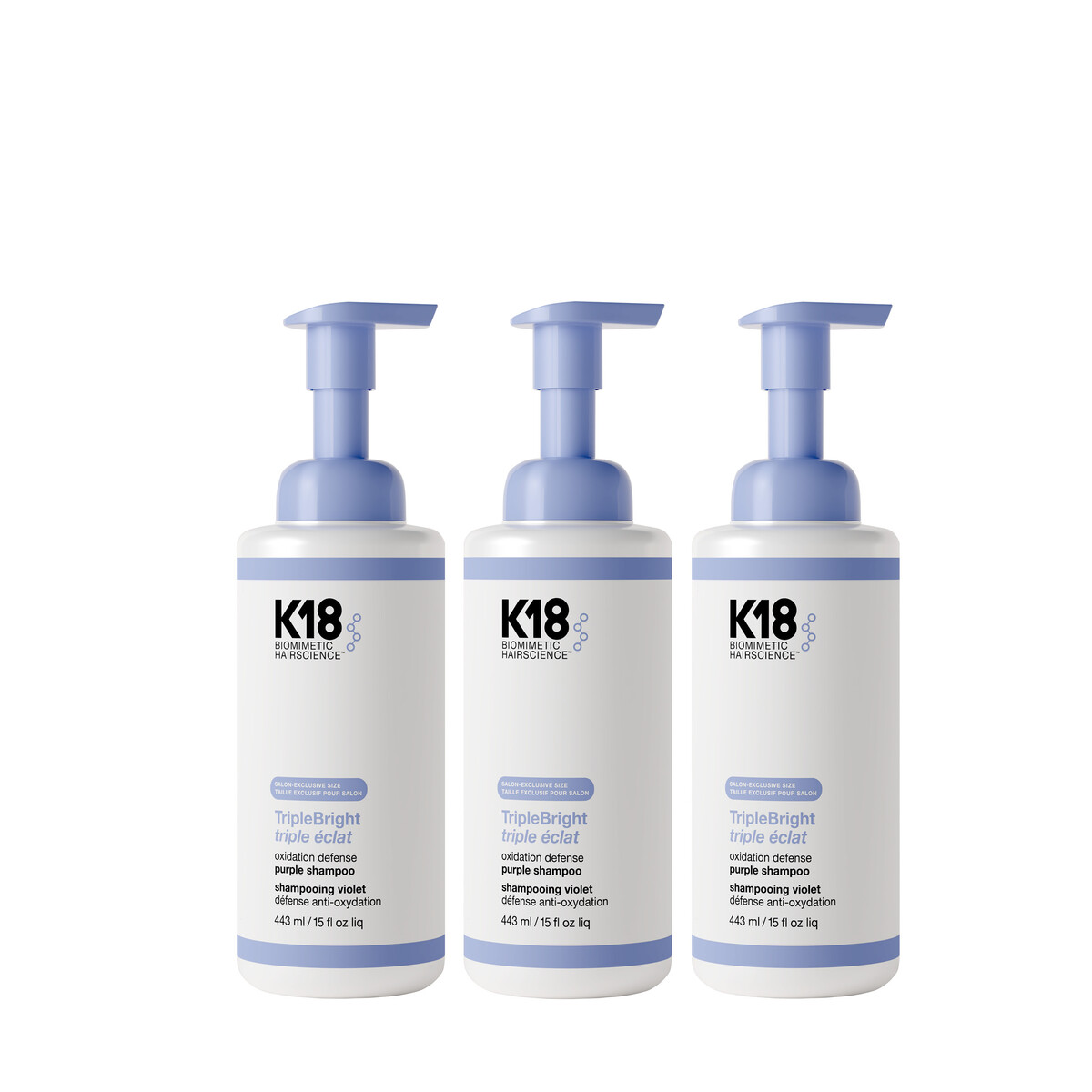 3 x K18 TripleBright TEKNINEN KOKO shampoo 443ml, FLASH SALE 06/26