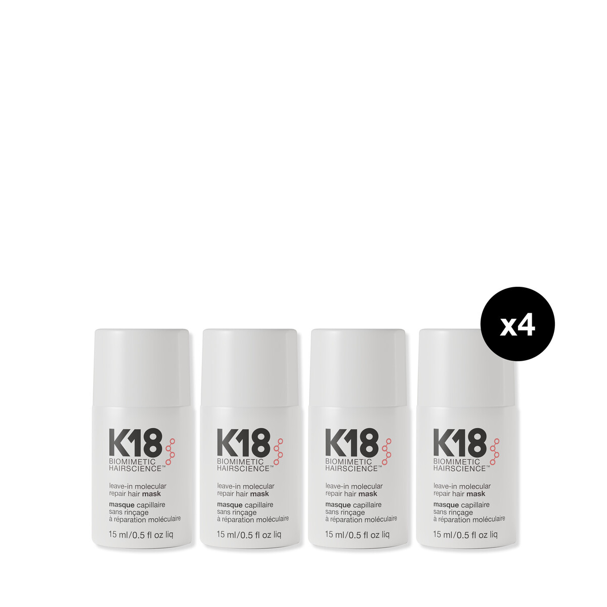 4 x K18Hair Mask 15ml, SÄÄSTÄ 15%, 10/26 DEAL